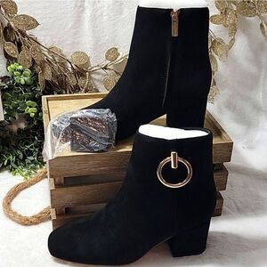 The Mode Collective Francesca Boot Black Suede with extra heels taps Lea…